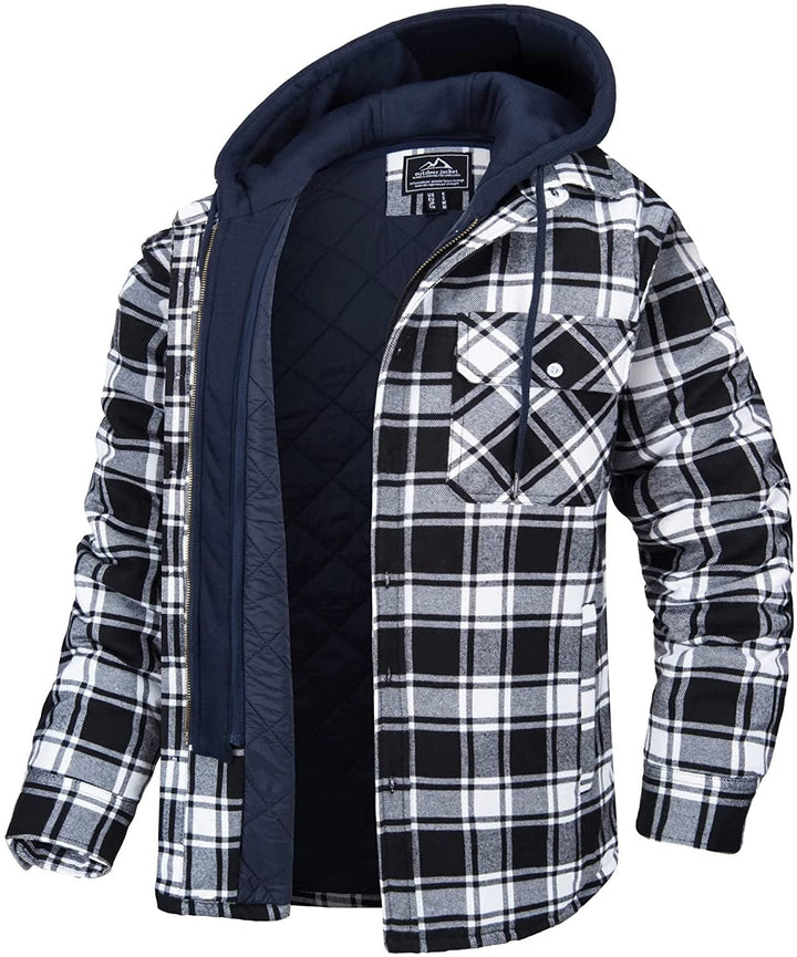Ethan Warm Lined Checkered Hoodie for Men