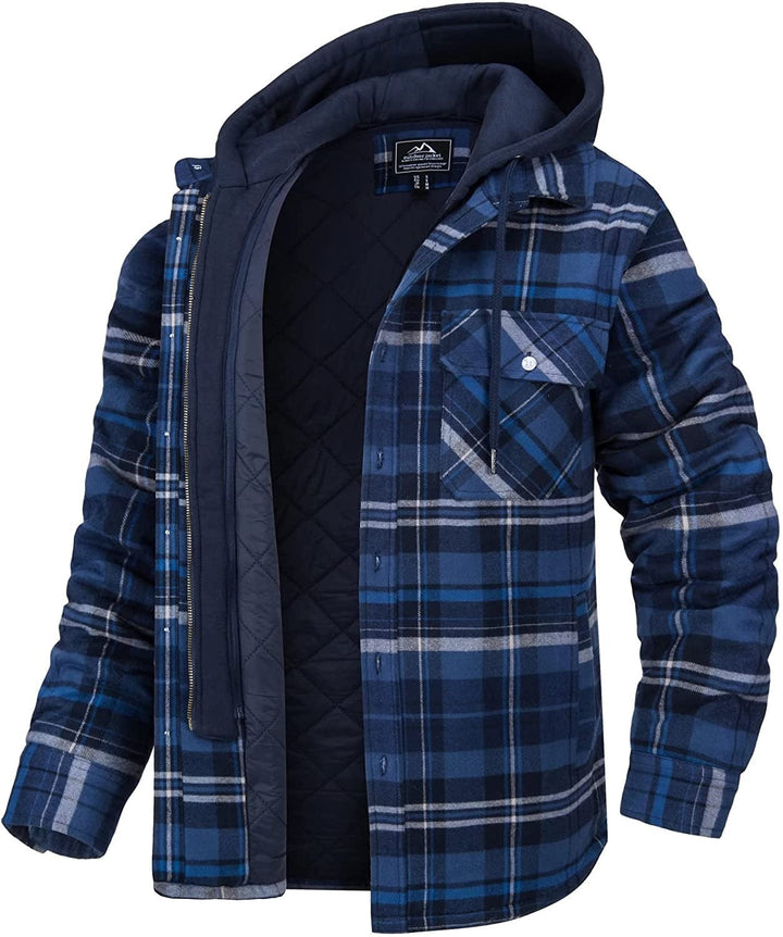 Ethan Warm Lined Checkered Hoodie for Men