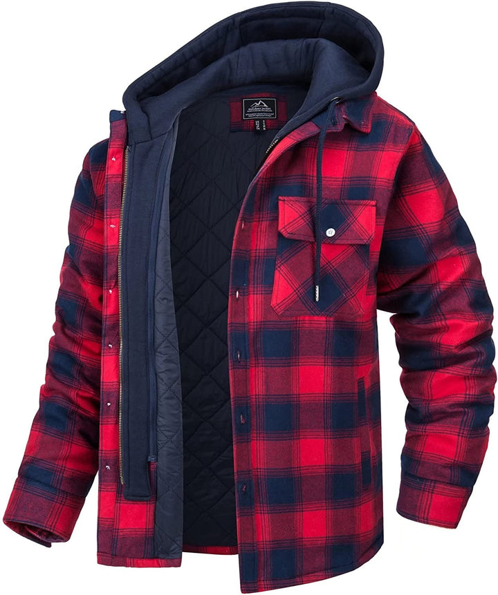 Ethan Warm Lined Checkered Hoodie for Men