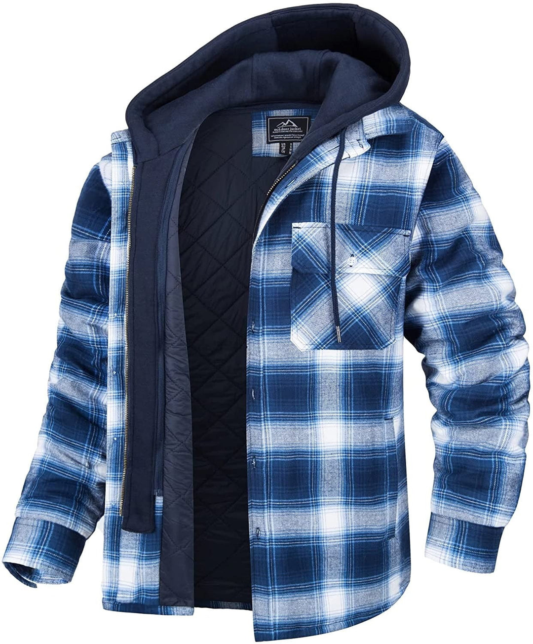Ethan Warm Lined Checkered Hoodie for Men