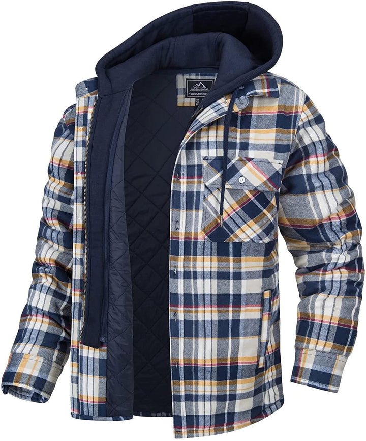 Ethan Warm Lined Checkered Hoodie for Men
