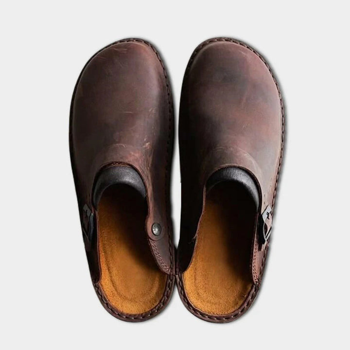 Victor's Timeless Leather Slippers for Men