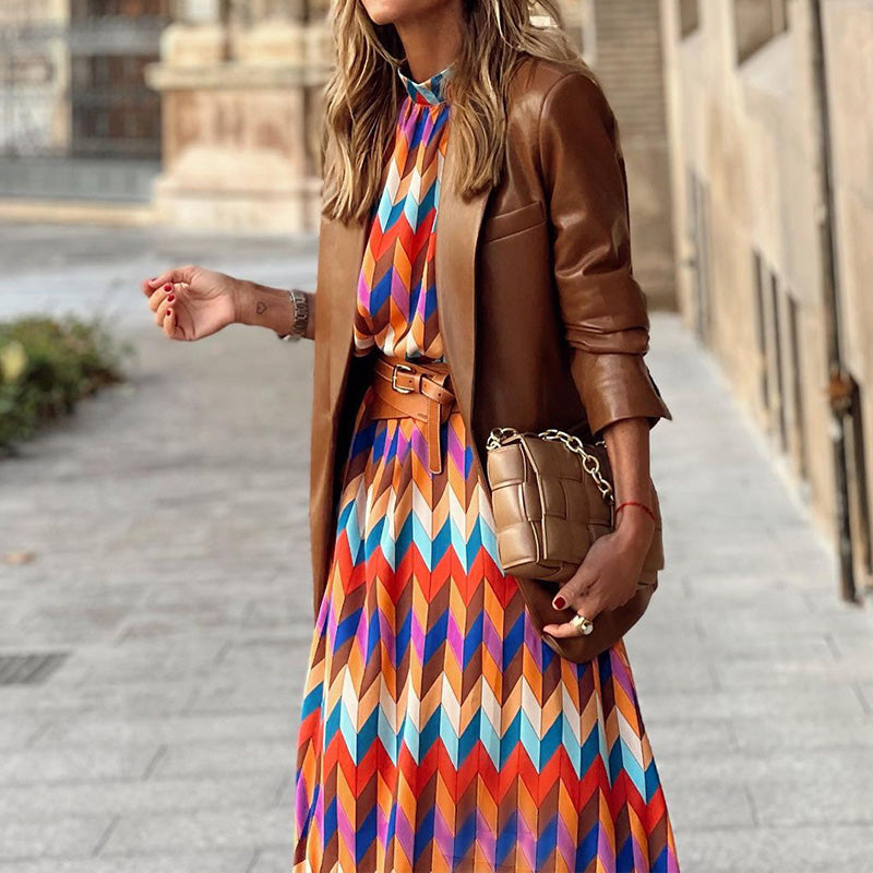 Sophia's Vibrant Midi Dress