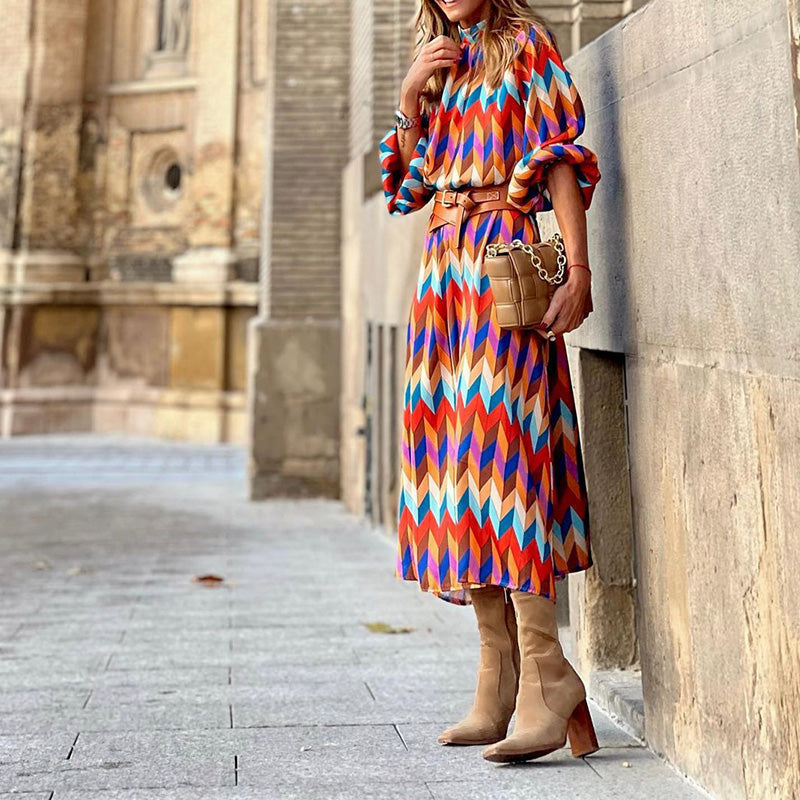 Sophia's Vibrant Midi Dress