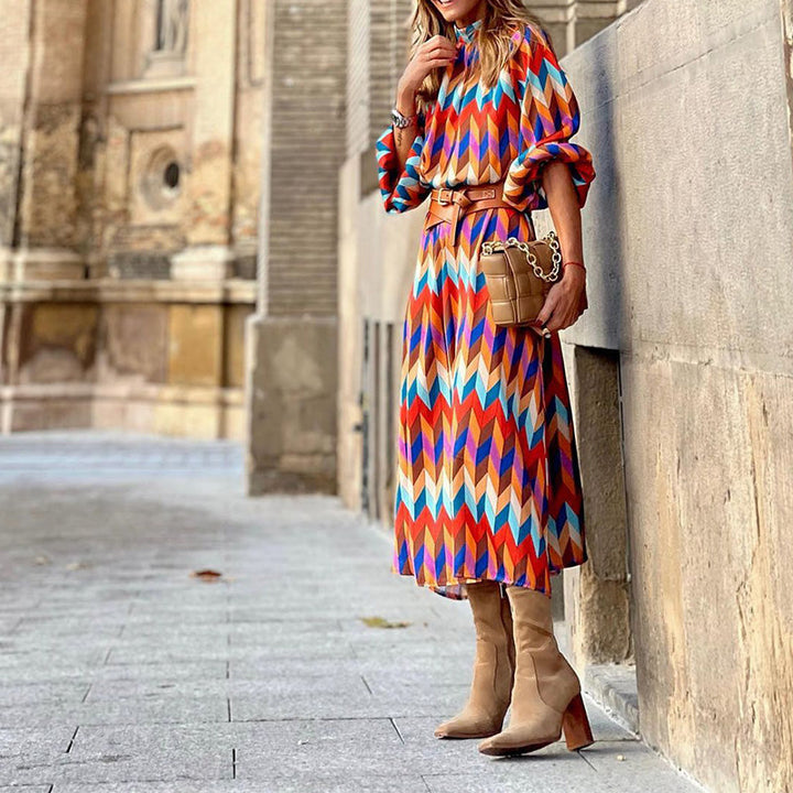 Sophia's Vibrant Midi Dress