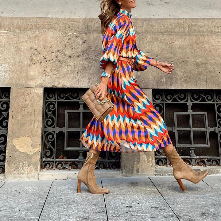 Sophia's Vibrant Midi Dress