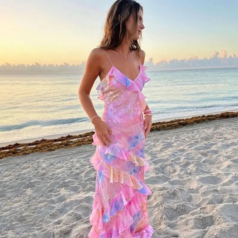 Vibrant ruffle summer dress – Bella