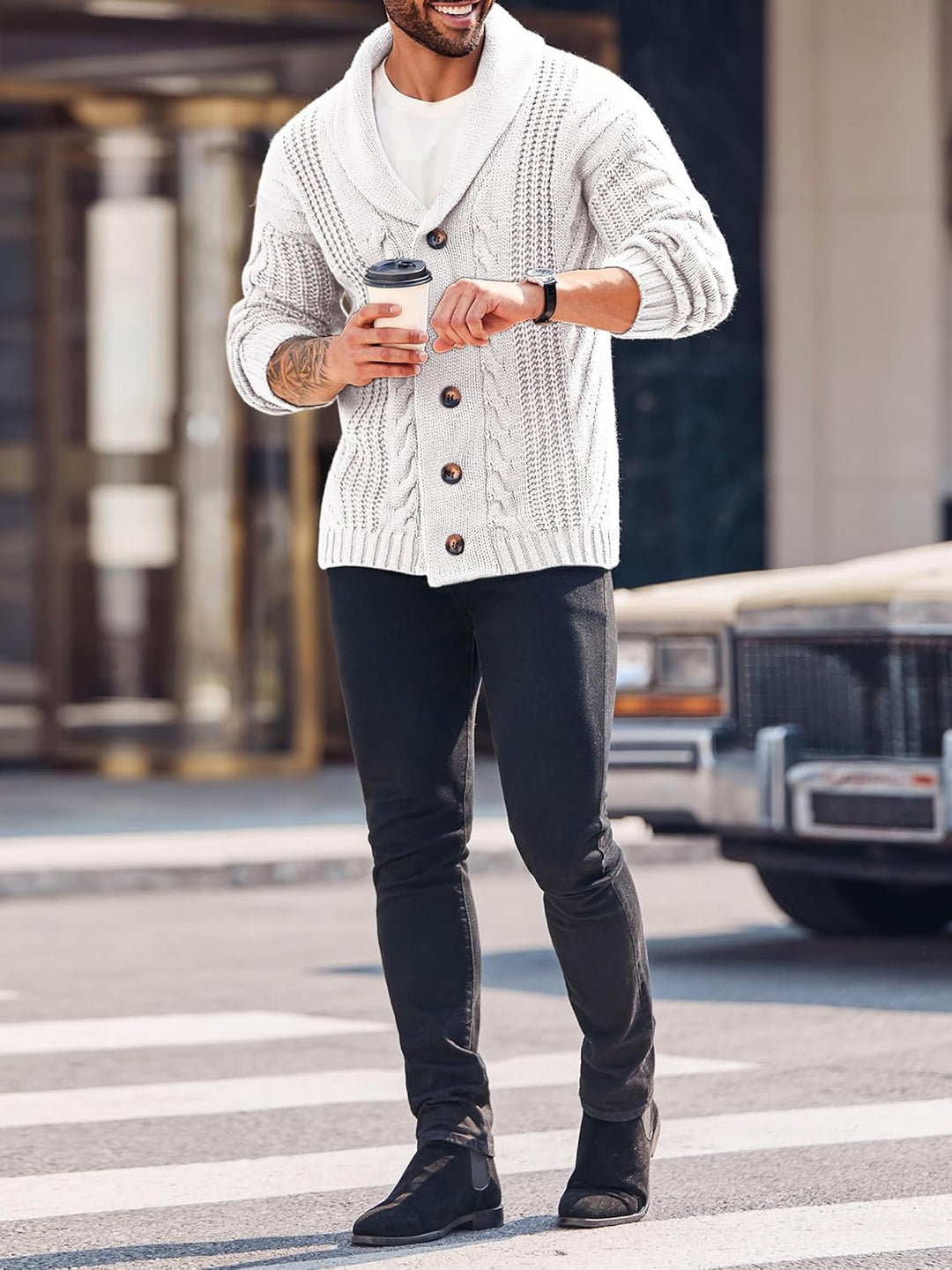 Stylish Knit Cardigan for Men - Ethan