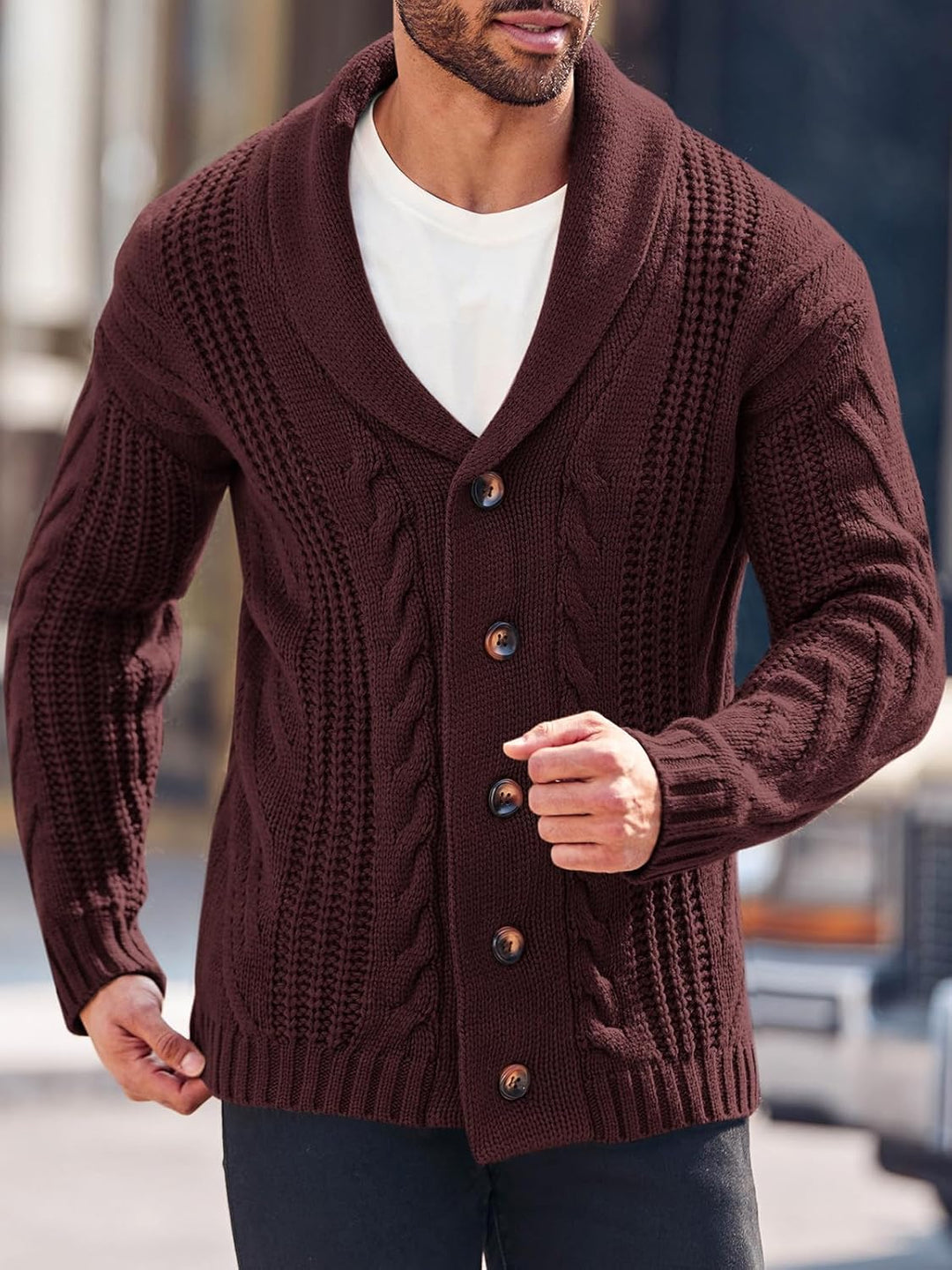 Stylish Knit Cardigan for Men - Ethan