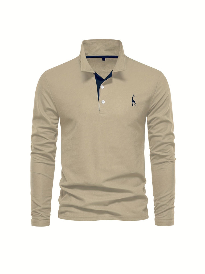Classic Fit Long-Sleeve Polo for Men