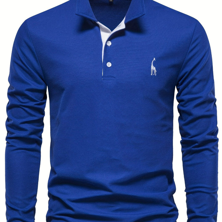 Breathable Long-Sleeve Polo Shirt for Men