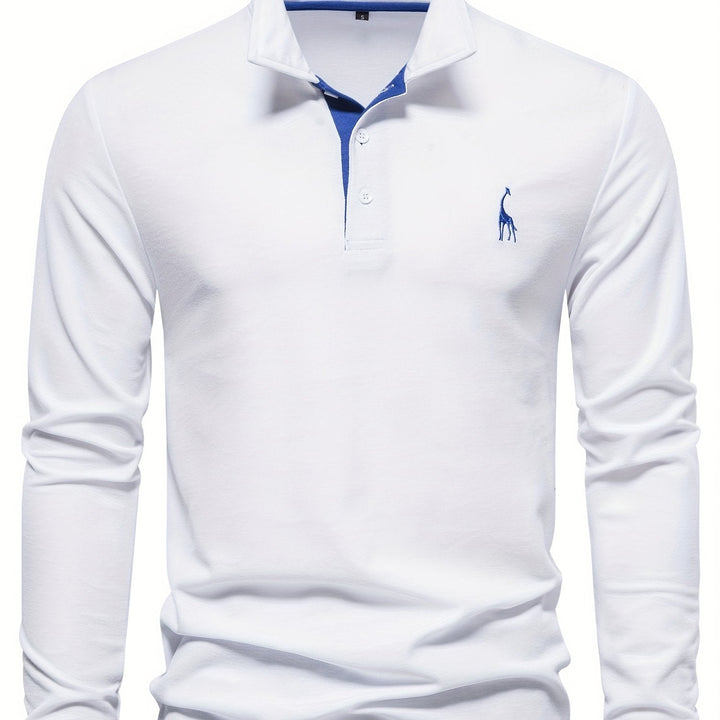 Breathable Long-Sleeve Polo Shirt for Men
