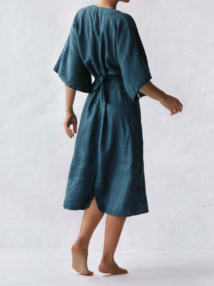 Sophisticated Indigo Linen Dress | Chic and Comfortable