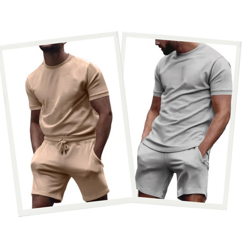 Ethan - Classic Summer Tee and Shorts Ensemble | Luxe Warm-Weather Line