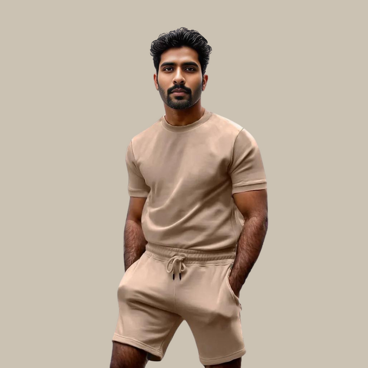 Ethan - Classic Summer Tee and Shorts Ensemble | Luxe Warm-Weather Line