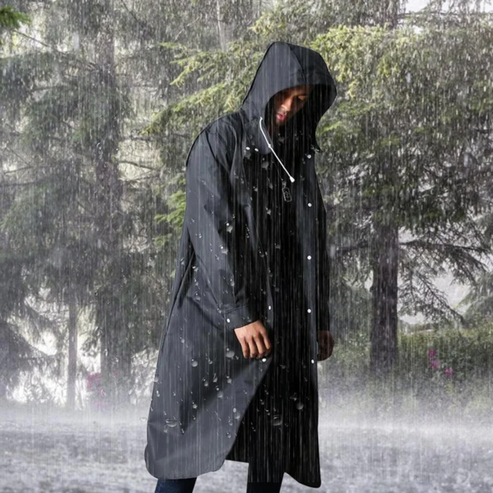 Titan Shield Long Raincoat for Men with Hood