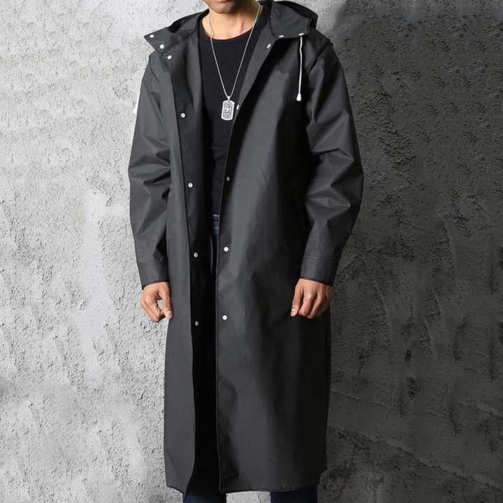 Titan Shield Long Raincoat for Men with Hood