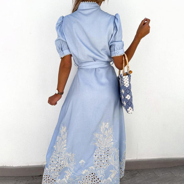 Embroidered Long Dress - Bella