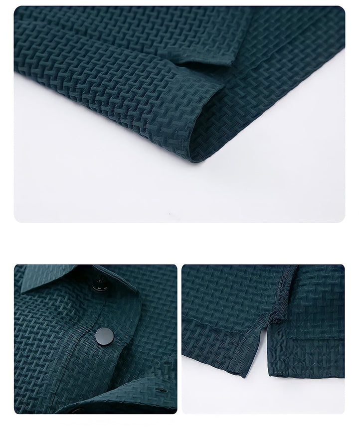 Textured Easy-Care Fitted Polo for Men