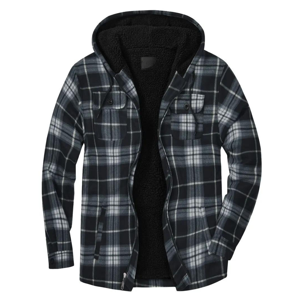 Hooded Checkered Jacket for Men - Carter
