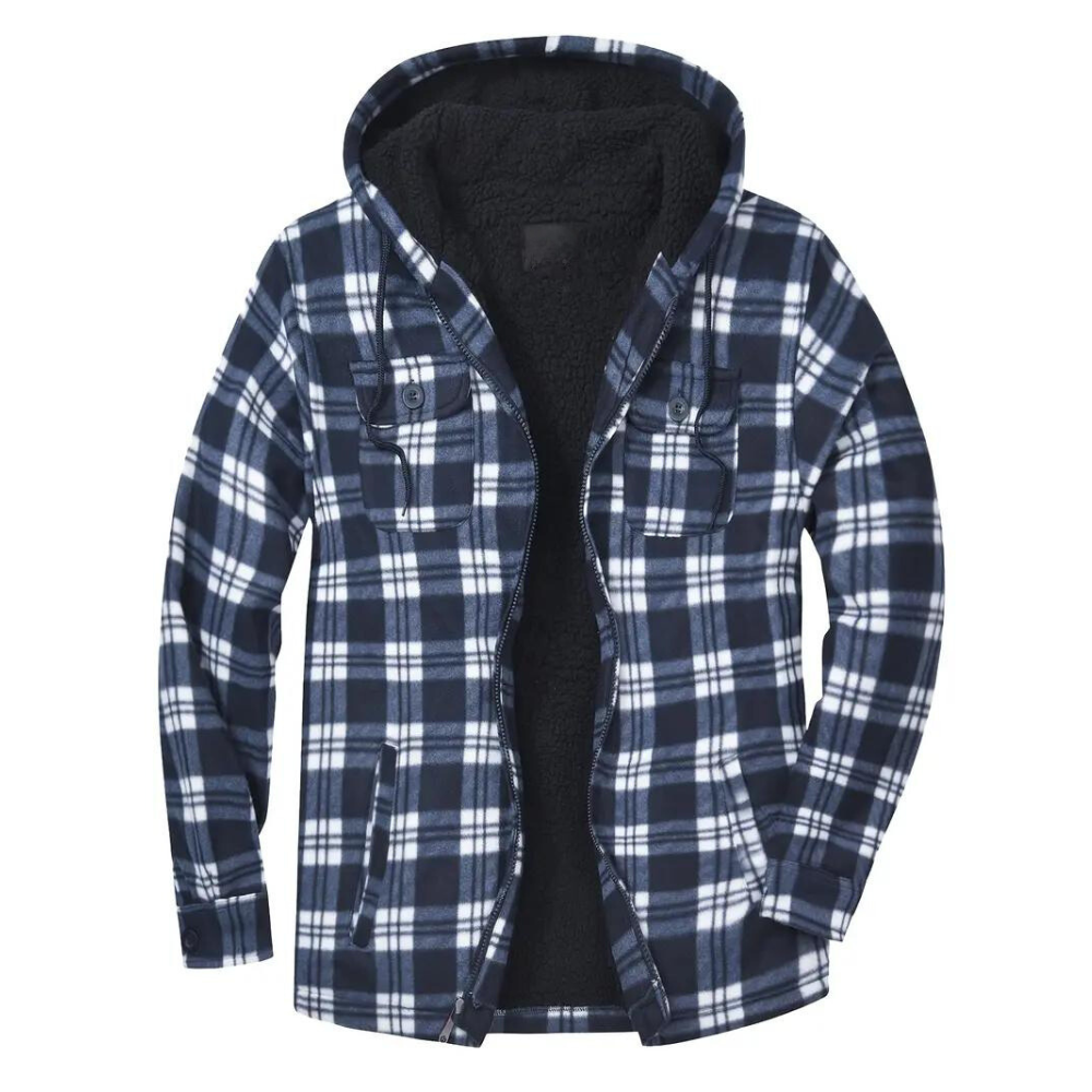 Hooded Checkered Jacket for Men - Carter