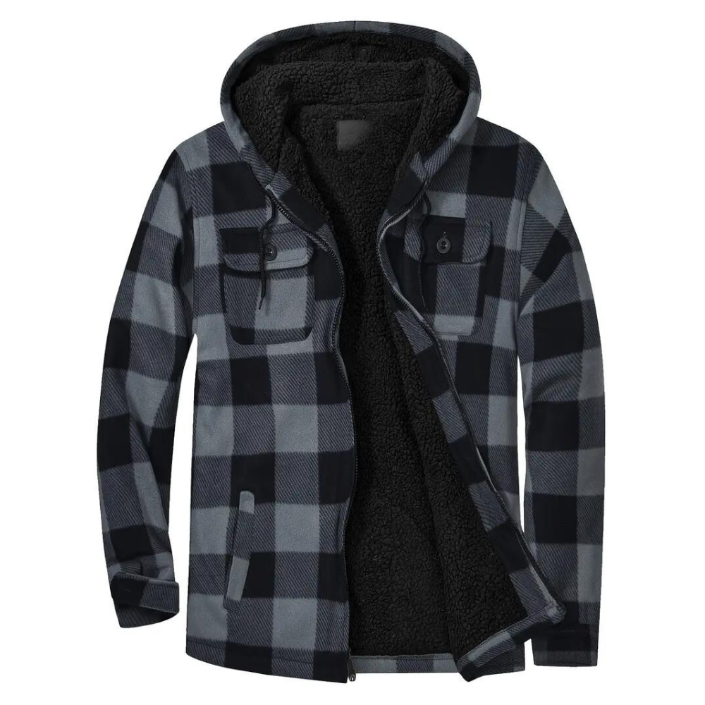 Hooded Checkered Jacket for Men - Carter