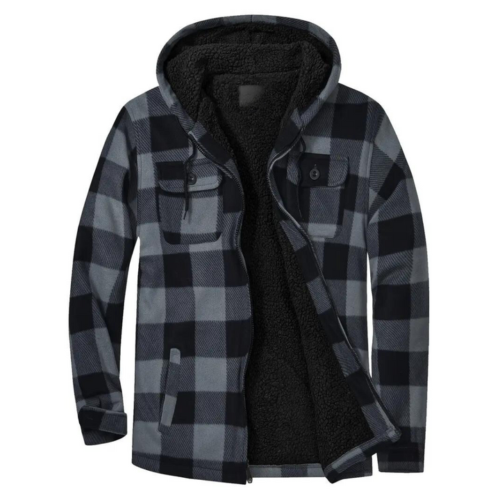 Hooded Checkered Jacket for Men - Carter