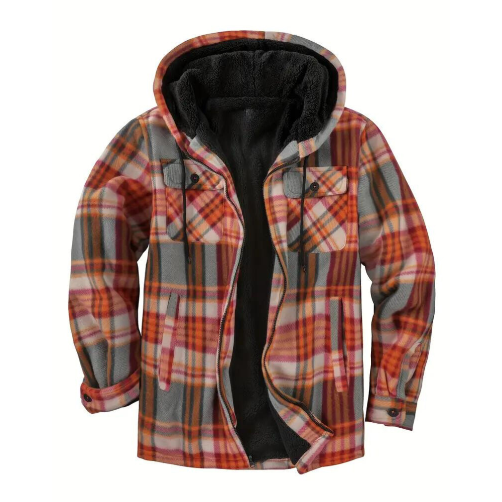 Hooded Checkered Jacket for Men - Carter