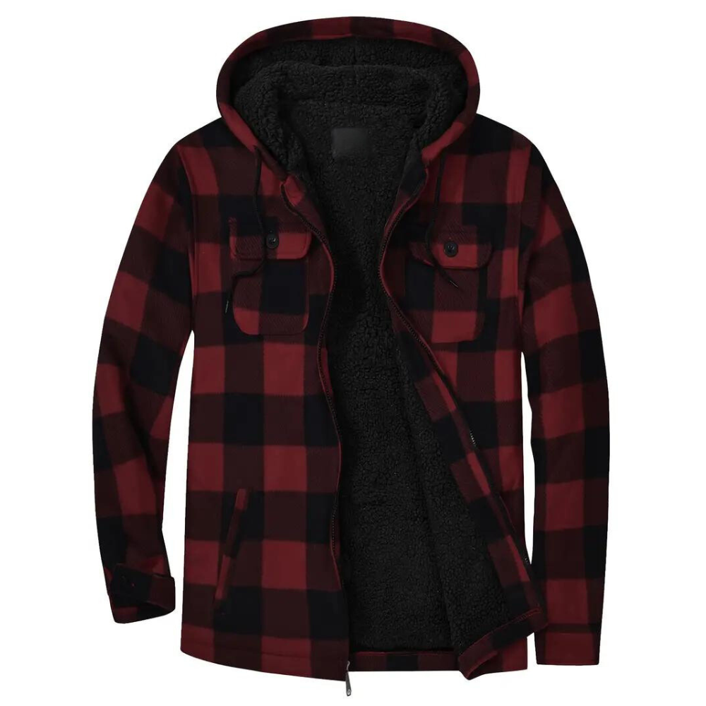 Hooded Checkered Jacket for Men - Carter