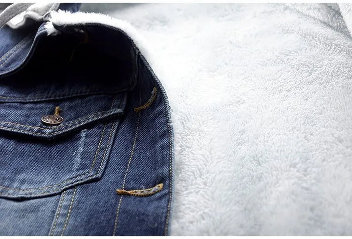 Chic Plus-Size Hooded Denim Coat for Trendy Comfort