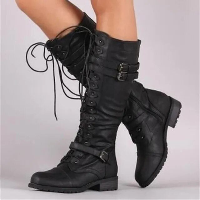 Vintage-Inspired Lace-Up Ankle Boots - Maddie