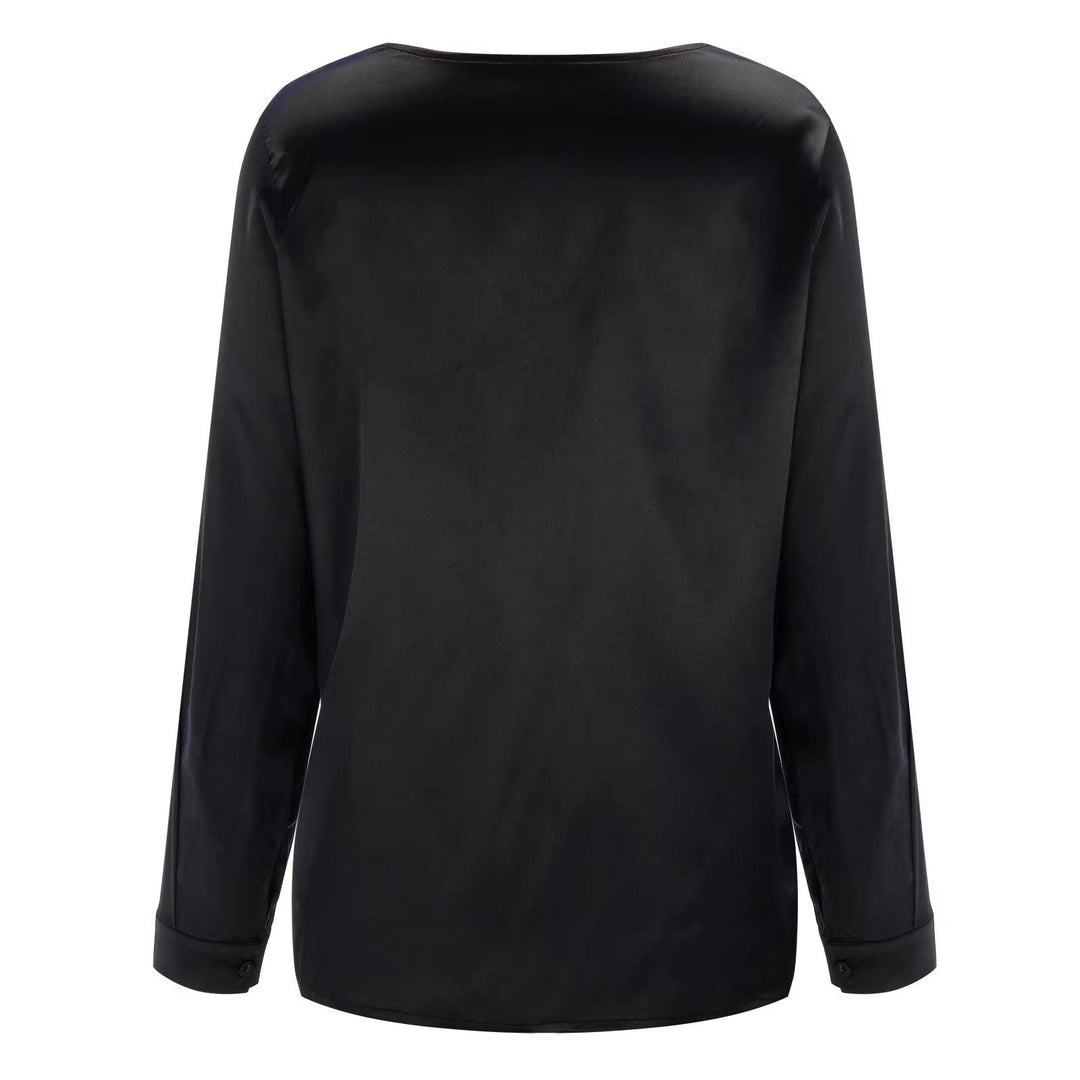 Chic Long Sleeve Blouse for Women with V-Neck - Bella