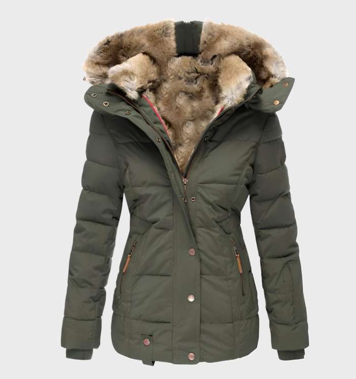 Hooded Slim Cut Winter Coat for Women - Elara