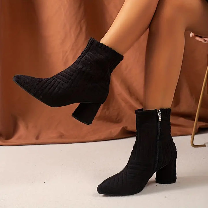 Chic Block Heel Boots for Women - Aurora