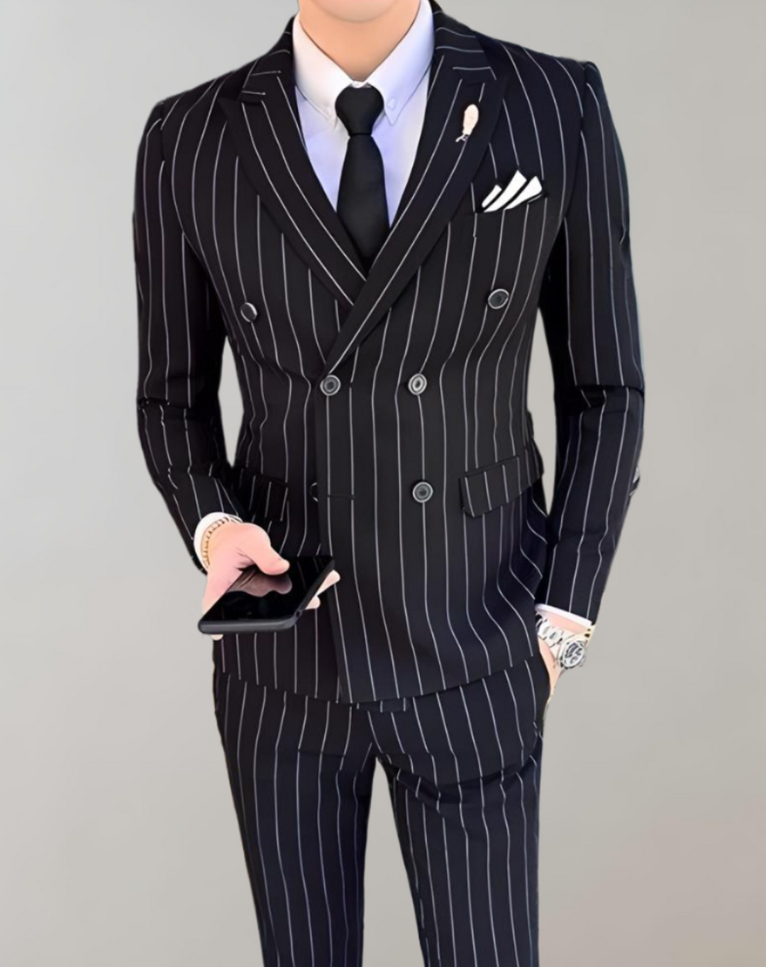 Pinstriped Suit for Men - Ethan Collection