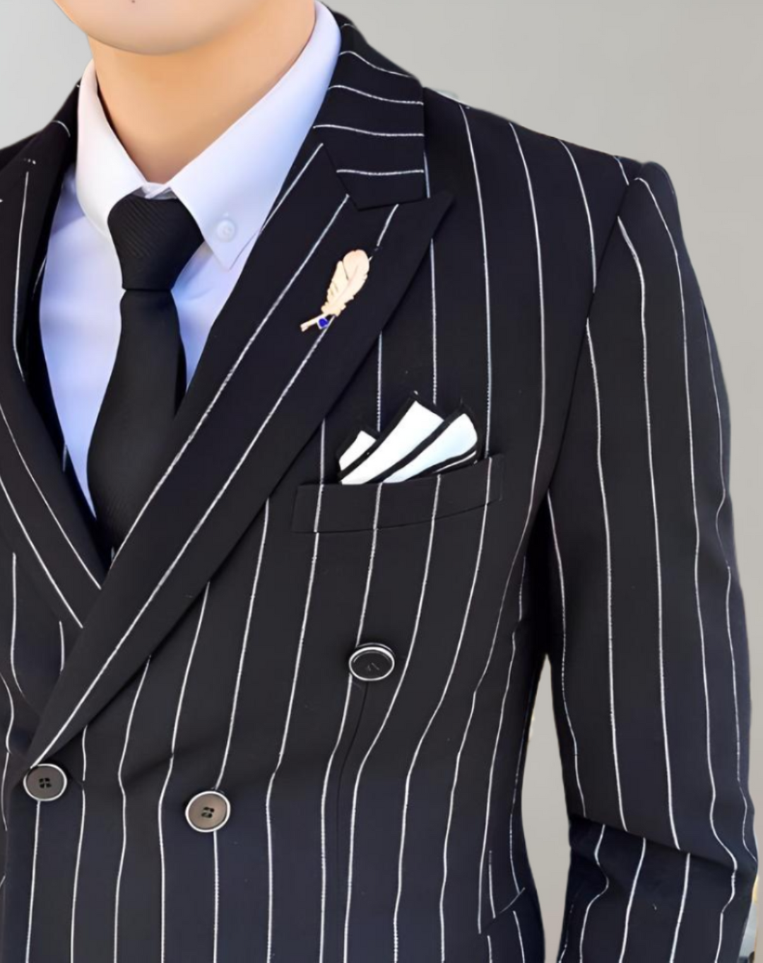 Pinstriped Suit for Men - Ethan Collection
