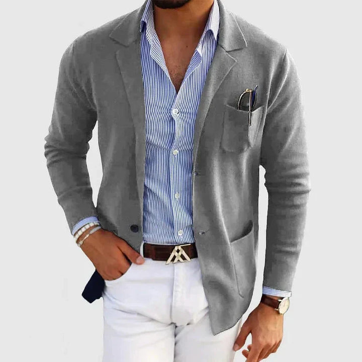 Chic Blazer for Men Featuring Easy-Access Button Pockets and Elegant Collar - Vincent