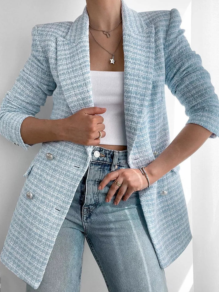Chic Sky Blue Blazer for Women - Sophia