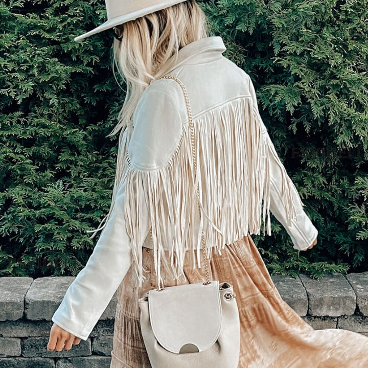 Chic Fringed Suede Women's Jacket - Ava