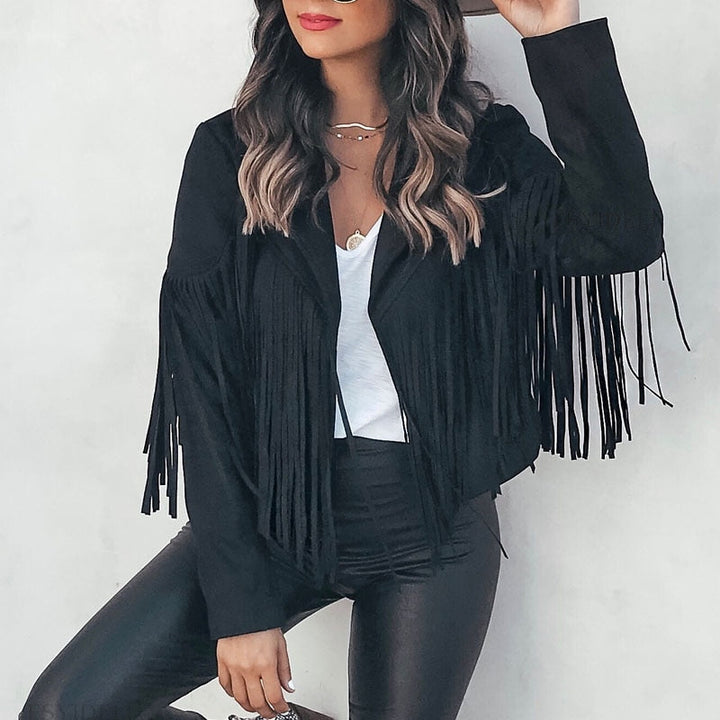 Chic Fringed Suede Women's Jacket - Ava