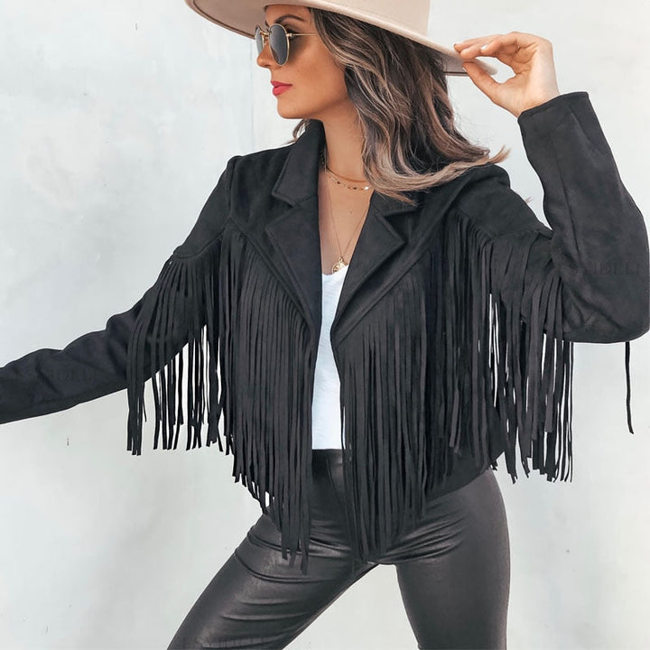 Chic Fringed Suede Women's Jacket - Ava