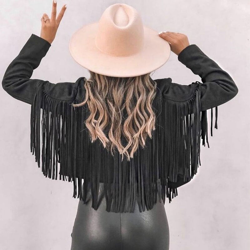 Chic Fringed Suede Women's Jacket - Ava