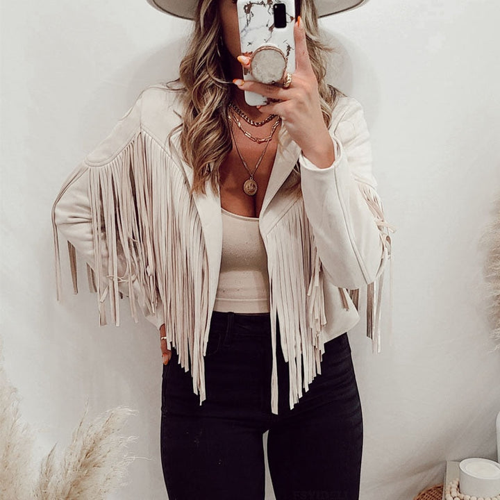 Chic Fringed Suede Women's Jacket - Ava