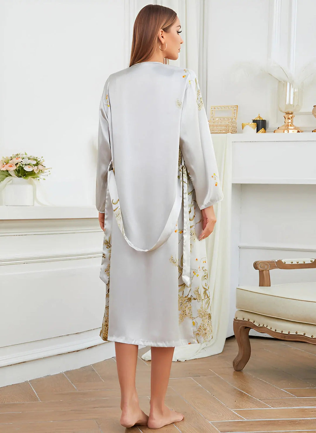 Satin Kimono and Dress Ensemble for Women - Brielle