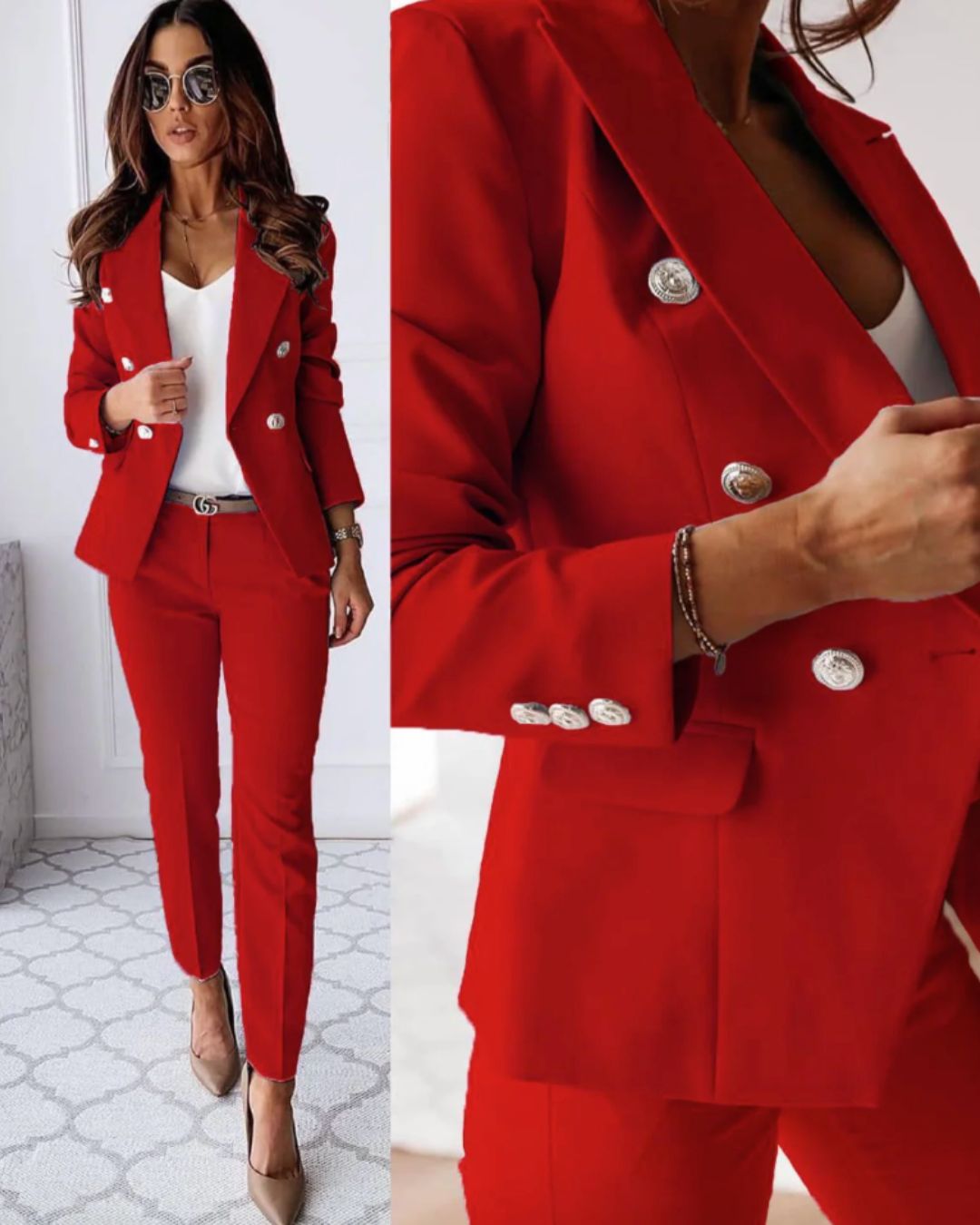 Chic Slim-Fit Two-Piece Ensemble for Contemporary Professional Attire – Sophia